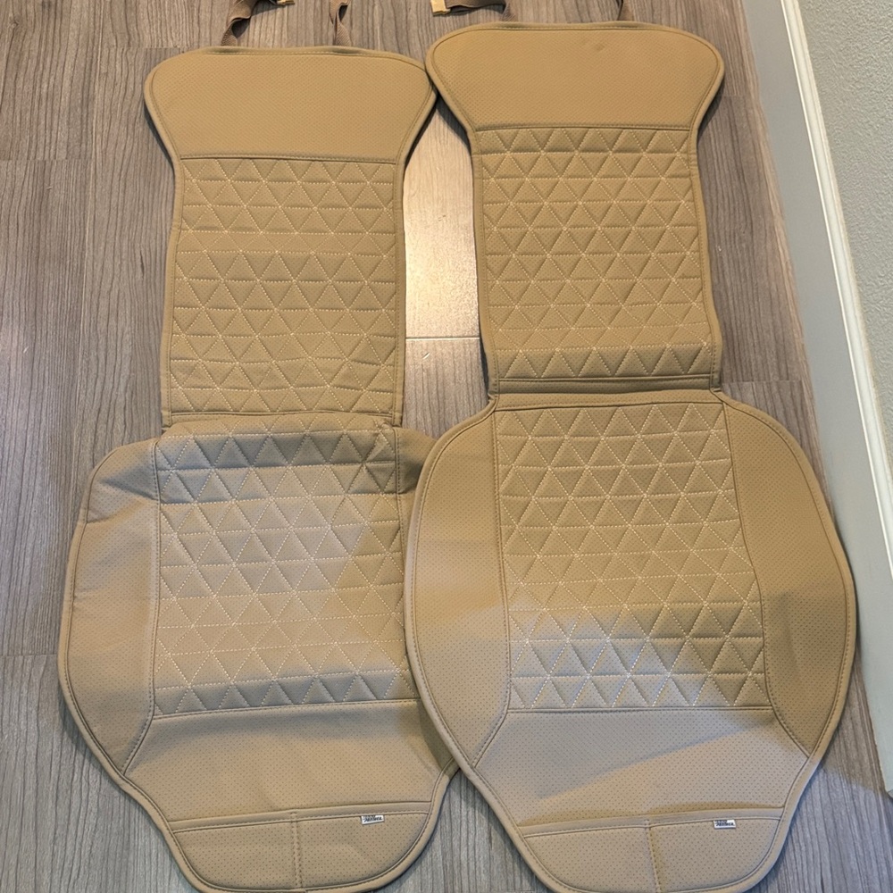 Tan Quilted Car Seat Covers